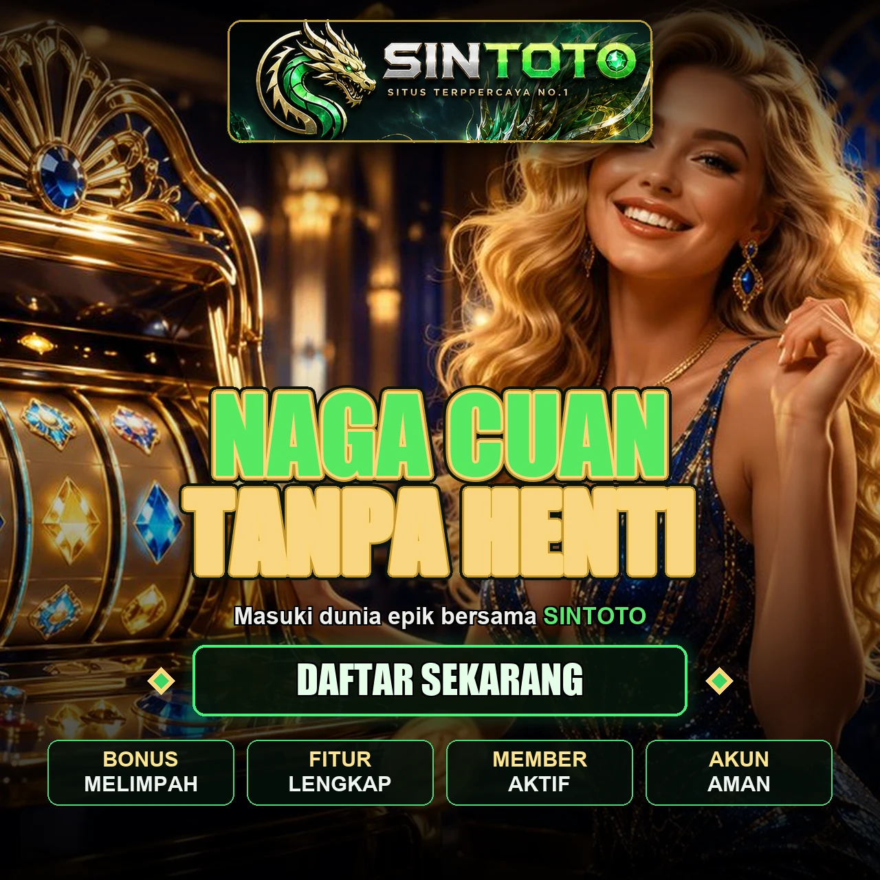 Banner SINTOTO slot gacor online terlengkap dengan beragam provider permainan berkualitas